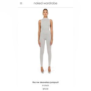 Naked Wardrobe Gray Sleeveless Jumpsuit